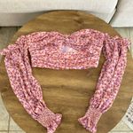 Amur Hilda Off-The-Shoulder Floral Print Crop Top Photo 0