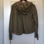 Rebecca Taylor hooded jacket military green womens size 8 brass clasp closures Photo 1