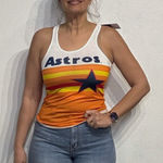 Genuine Merchandise  White Striped Astros Tank Top Sz M NWT Photo 0