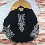Love Sam  black boho‎ embroidered blouse Photo 1