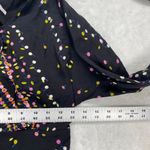 Free People ‎ dress Womens 2 Black Floral LS pleated babydoll Mini Dress Photo 6