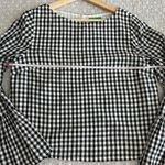 DIP Black & White Gingham Long Sleeve Blouse Bell Sleeves Size M Size M Photo 7