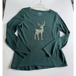 Croft & Barrow  Holiday Shirt Christmas Sz L Green Deer Classic T-shirt New Photo 7