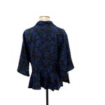 11 Honoré 11 Honore Essie Wrap Blouse Top Satin Floral Print Black Blue Size US 18 Photo 5