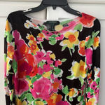 Ralph Lauren Lauren  Floral cotton blend Top Womens ‎ Large Colorful Knit Photo 0