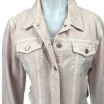 NEW J. Brand Cyra Light Pink Long Sleeve Button Down Cropped Denim Jean Jacket M Size M Photo 2