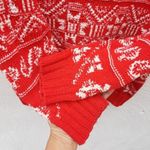 Vintage Ugly Sweater Cambridge Dry Goods Knit Red Cotton Snowflake Holiday Small Photo 5