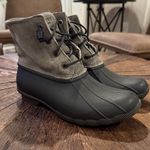 Sperry Black & Gray Saltwater Topsider Waterproof Rain Ankle Boot Photo 1