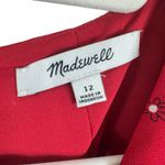 Madewell  Red Hazelwood Wrap Front Windswept Floral 3/4 Sleeve Mini Dress Size 12 Photo 6