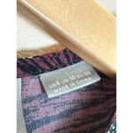 Maeve Women's Size 6 Crop Blouse 3/4 Wide Sleeves Burgundy Grey Floral EUC Photo 2