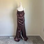 Birdy Grey Lydia Shiny Satin Chocolate Brown Maxi Dress NEW Size XXL Bridesmaid Photo 4