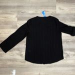 Cupshe NWT Black Woven RoundNeck Half-button Placket Long Sleeve Pull Over Shirt Photo 4