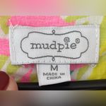 Mud Pie  Women’s Swim Cover Up Palm Print Green & Pink Pom-Pom Tassel Size Medium Photo 4