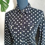 Tommy Hilfiger Timmy Hilfiger Navy Blue White Polka Dot Button Down Shirt Photo 2