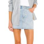 Boyish The Corey Denim Mini Skirt Raw Hem Sunrise Size 26 Photo 0