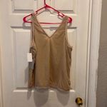 Chelsea28 NWT Nordstrom Velvet Tank Top V Neck Sleeveless Neutral Blouse Size L Photo 4
