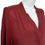 Isabel Marant  Maroon Red Burgundy Long Sleeve V-Neck Split Hem Tunic Dress sz M Photo 7