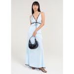 FOR LOVE & LEMONS Mariella Lace Trim Satin Maxi Dress in Blue Size XL Photo 1