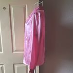 Jaclyn Smith  Pink Satin Button Down Shirt Photo 2