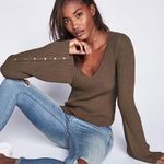 Free People  Viola Rust Knit Sweater Top Studded Bell Sleeves Boho Photo 1