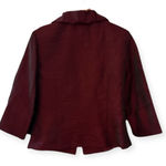 J.R. Nites by Caliendo Women’s Jacket Size 8 Burgundy Ruffle Trim Beaded Evening Red Photo 4