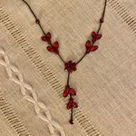 Icing 🌹Matching Red Flower Gem Y Necklace & Earrings🌹🆕 Photo 6