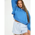 Lovesick Drawstring Ruffle Hem Oxford Stripe Forever Blue Women's Size 3X 22 Photo 1