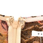 BaeVely Henly Brown Floral Jacquard Puff Sleeve Mini Cutout Dress Size Medium Photo 7