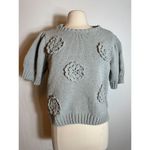 Joie  Chunky Short Sleeve Knit Sweater Top with Flowers Size Large Photo 4