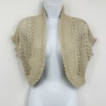 Vintage Y2K Style Tan Sweater Cropped Cardigan Size Small Boho Fairycore Photo 0