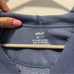 Aerie  Blue Oversized V Neck Sweatshirt Hoodie Photo 3