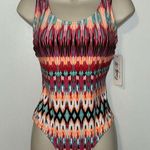 Emily B One Piece Swimsuit Pink & Orange Southwest Print Women’s Medium M Photo 0