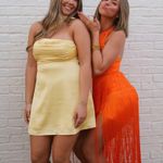 Orange frindge dress Size XS Photo 2