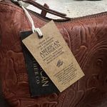 American Leather Co Dayton Crossbody Brandy Tooled Bag Brown Photo 6