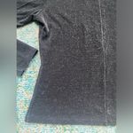 Vintage 90s Long Elegant Legs black sparkle zip front mock neck top, size medium Photo 4