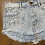 One Teaspoon One X Junkyard Denim Mini Skirt in Phoenix Size 25 Distressed Light Photo 3