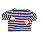 OFFLINE by Aerie Striped Waffle Knit Crop Top Long‎ Sleeve Navy Pink Casual M/M Blue Size M Photo 3