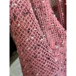 Lulu B Cardigan Top M Mesh Button Cover Up Sheer Asymmetrical Lagenlook Artsy Pink Size M Photo 8