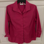 Chico's No Iron Pink Button Front Cotton Shirt Size 1. 8-10 Photo 0