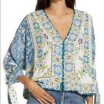 Free People  Lola Floral Kimono Crop  Mixed Print Tie Butterfly Sleeves Size XS= Photo 0