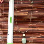 Chico's Chico’s Long Gold Tone Necklace Green Stone Photo 5