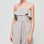 Aritzia Babaton Strapless Flutter Jumpsuit In Taupe Photo 2