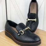 ALDO  Yolanda Wedge Heel Slip On Loafer Shoes‎ Black 9 Preppy Classic Photo 0