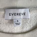 Evereve  S Small Kimberly Faux Leather Crew Neck Sweatshirt Cream Pullover Preppy Photo 4