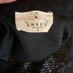 Ember Womens Black Mini Skirt S Small Allover Sequins Shark Bite Bottom Edge Photo 5