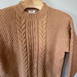 Umgee NEW‎  Cable Knit Sweater CrewNeck Pullover Textured Knit Camel Size Large Photo 1