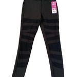 Nwt High Waisted Semi Sheer Strappy Leggings With Pockets Sexy Athletic Sporty L Black Size XS Photo 0