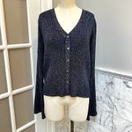 Boden Holiday Dressy Ribbed Metallic Cardigan Navy Blue X Photo 2