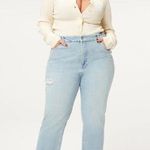 Good American NWT  Good Boy 28 Distressed Straight Leg Jeans in Blue802 Photo 0