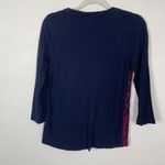 J.Crew Woman's Sz S Red and Blue Lace Front 3/4 Sleeve Scoop Neck T Shirt Photo 5